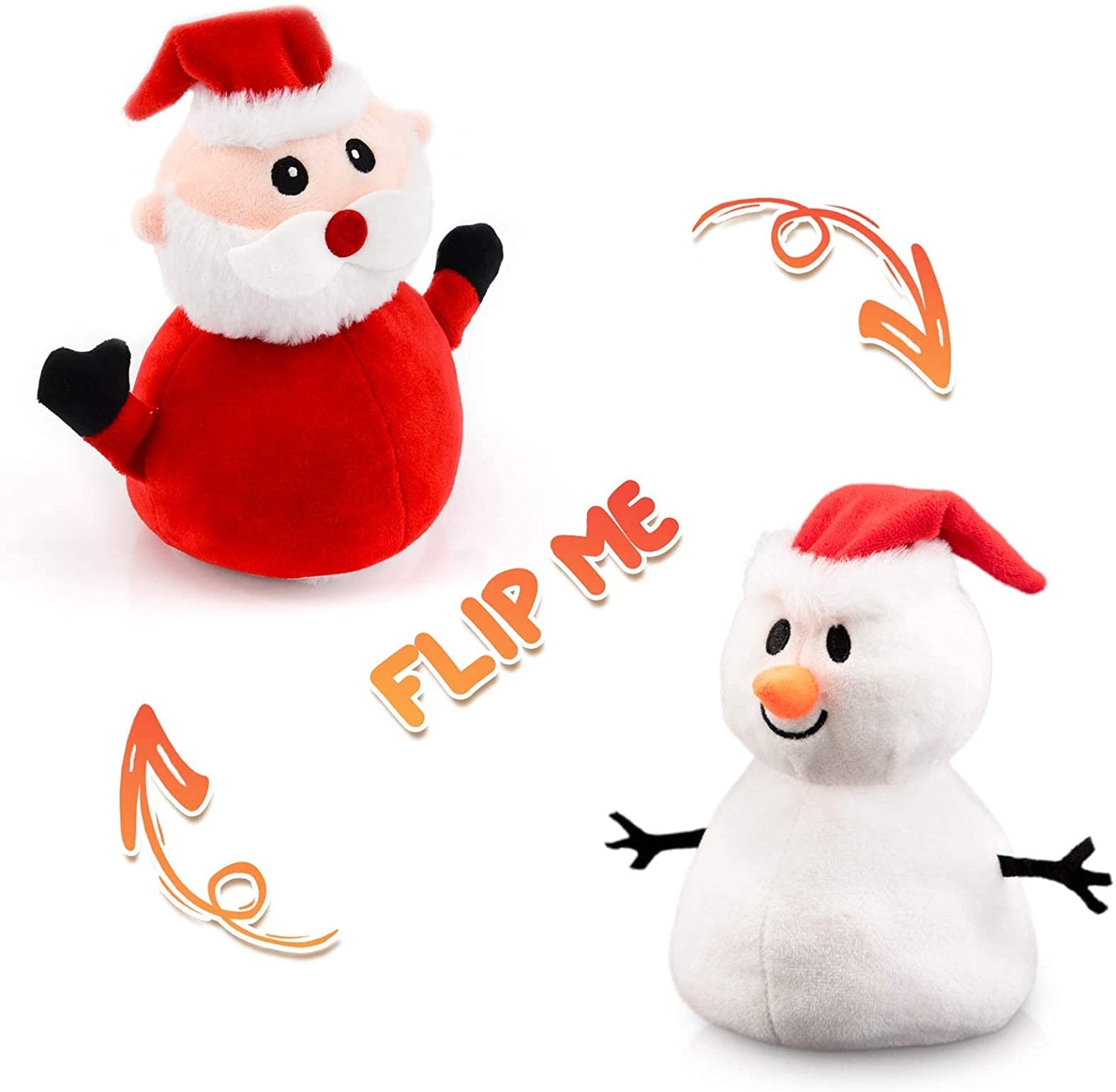Santa and Snowman Reversible Plush Toy