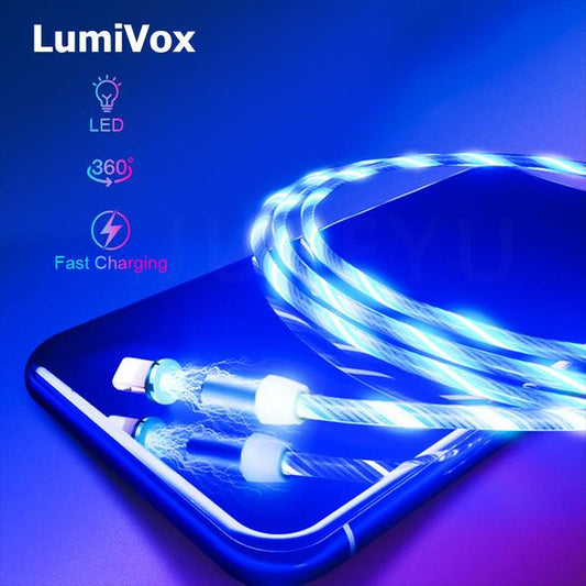 Lumivox ™ - Cable de carga LED entre dispositivos (3 en 1)