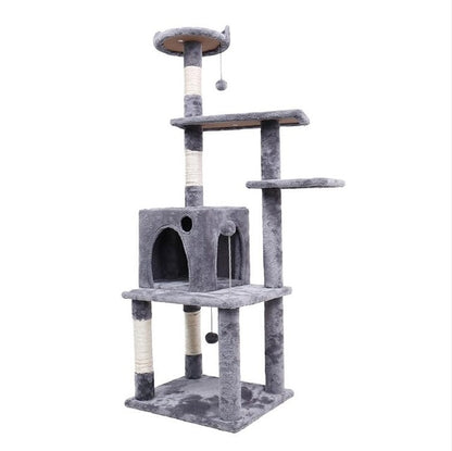 Cat Tree House con palline appese