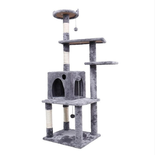 Cat Tree House with Hanging Balls