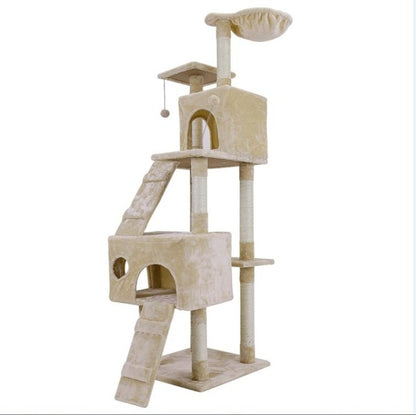 Cat Tree House con palline appese